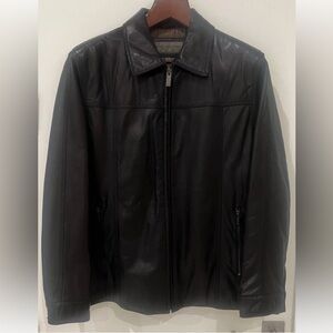 Marc New York Andrew Marc Fully Lined Black Leather Leather Jacket Size L